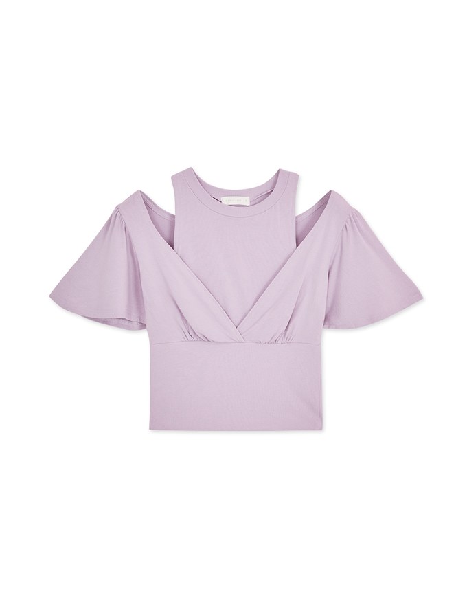 Fake Two Piece Hollow Short SleeveTop