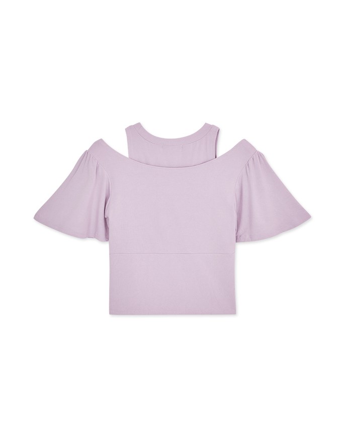 Fake Two Piece Hollow Short SleeveTop