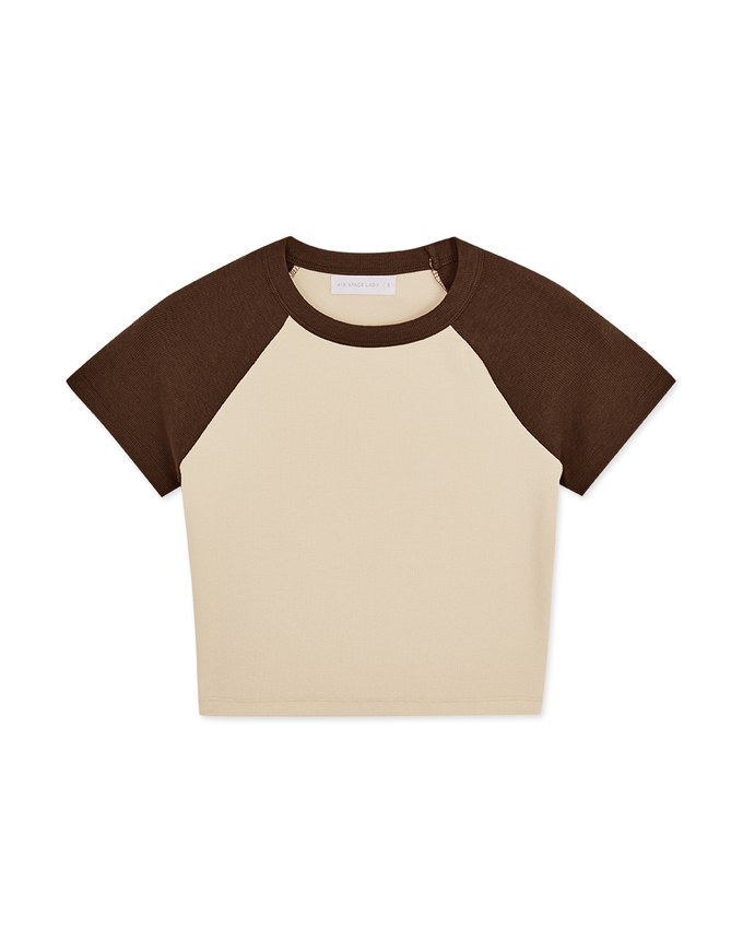 Contrast Color Fitted Short Sleeve Top