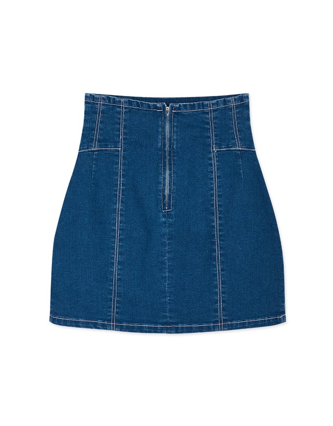 【Den!m LITE】Perfect Waistline Denim SKIRT Airy Lightweigth Fabric Extra High Waisted Slim Fit Jeans Skirt DNA
