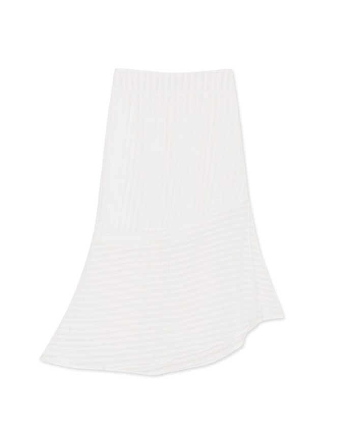 Irregular Splice Translucent Maxi Skirt