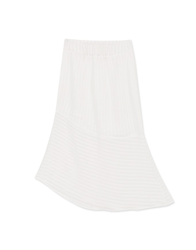 Irregular Splice Translucent Maxi Skirt