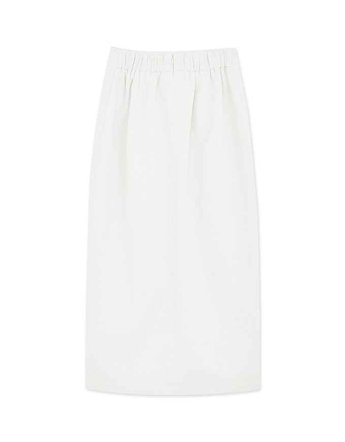 Side Buttoned Slit Maxi Skirt