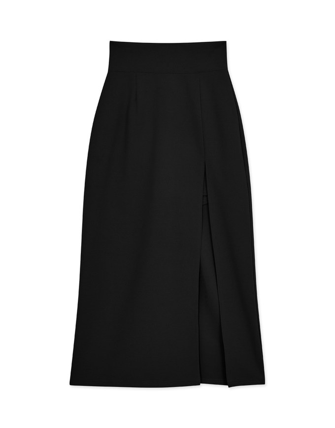 【Stark Minimalism 2.0】 High Waisted Slit Maxi Skirt