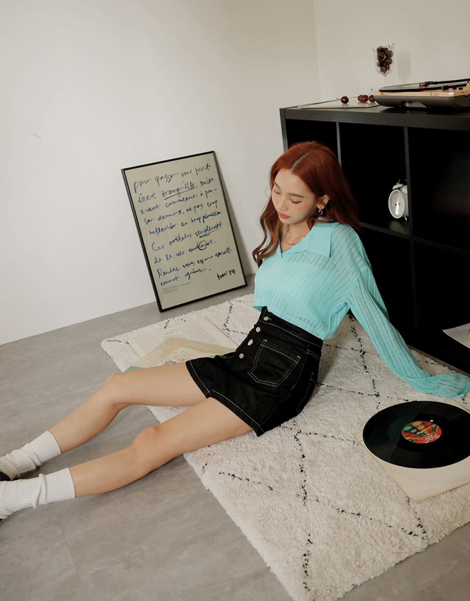 Super High Waisted Buttoned Denim Jeans Shorts