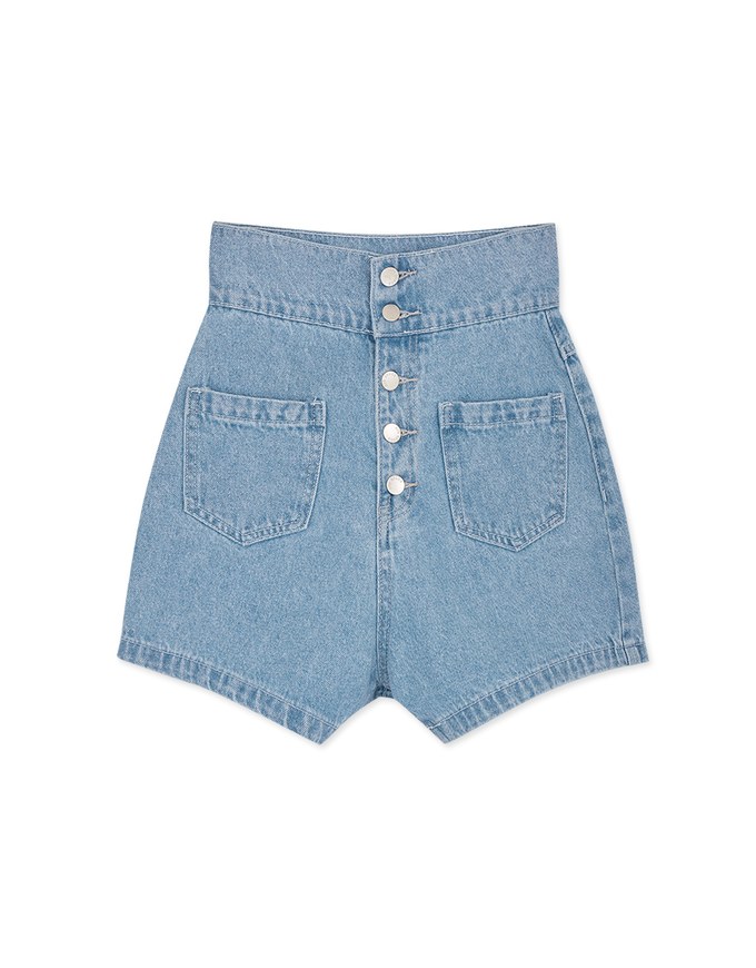 Super High Waisted Buttoned Denim Jeans Shorts