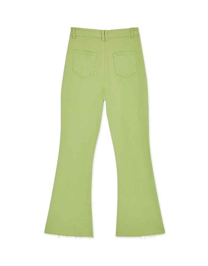 Washed Flare Denim Jeans Pants