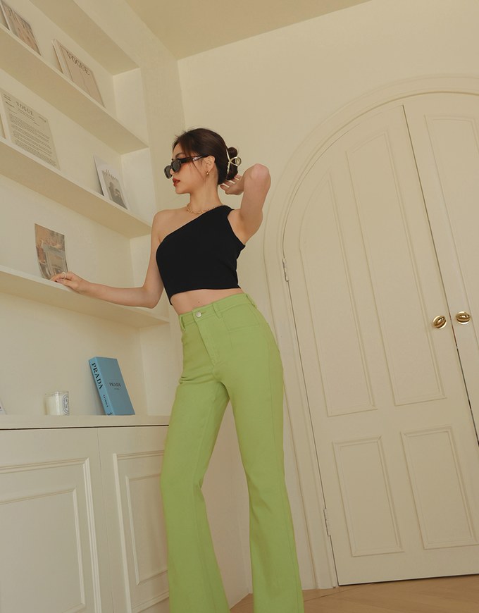 Washed Flare Denim Jeans Pants