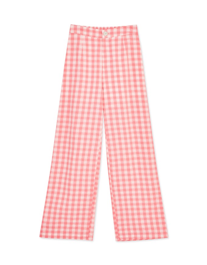 Versatile Checkered Straight Leg Pants