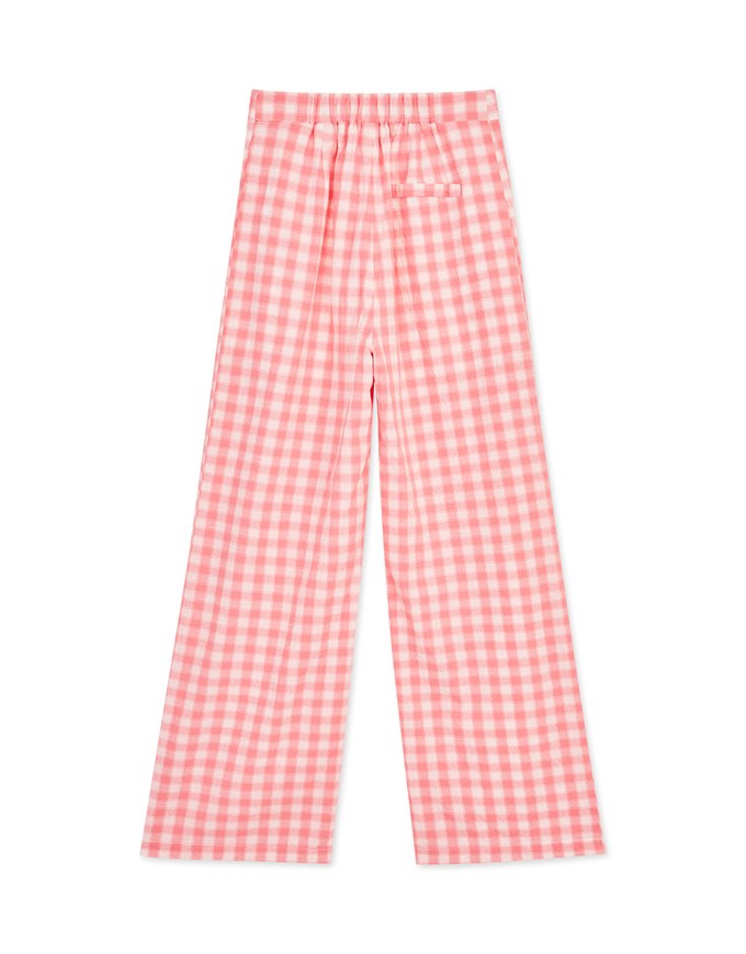 Versatile Checkered Straight Leg Pants