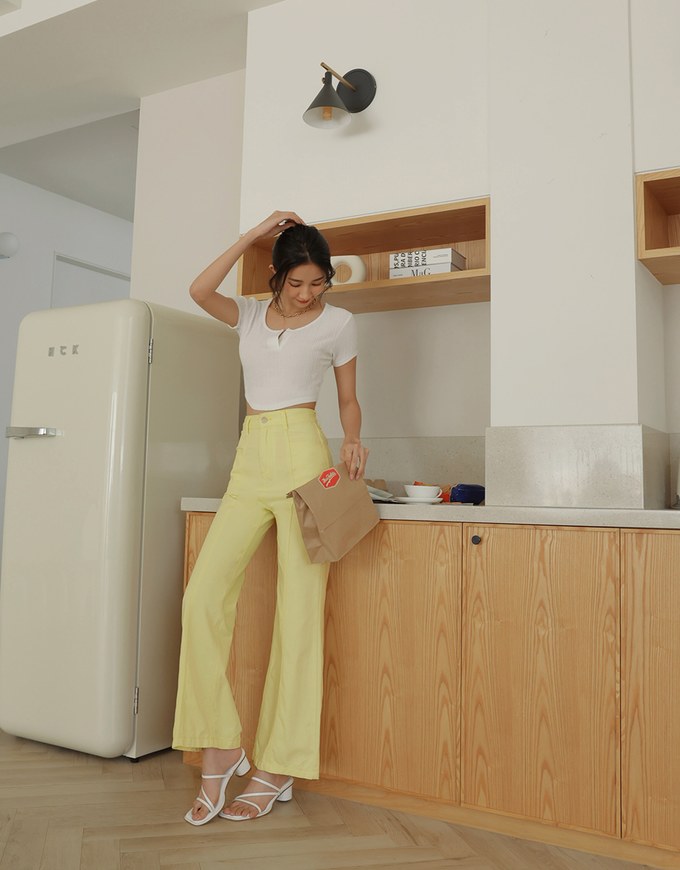 High Waisted Flare Denim Jeans Pants