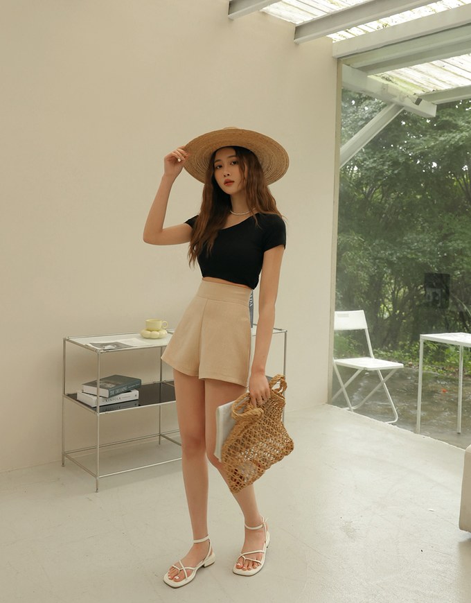 Plain Color High Waisted Shorts
