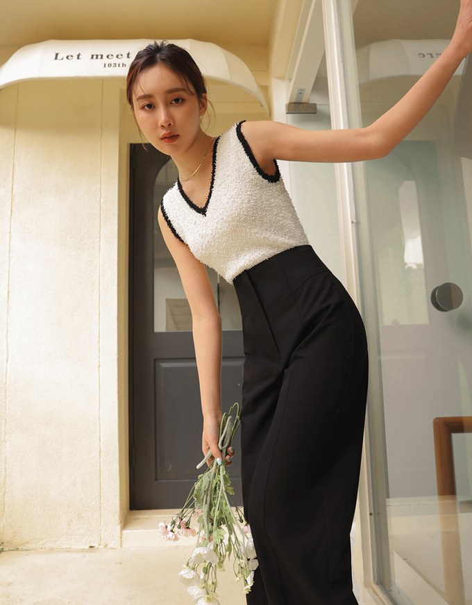 High Natural Waistline Suit Pants