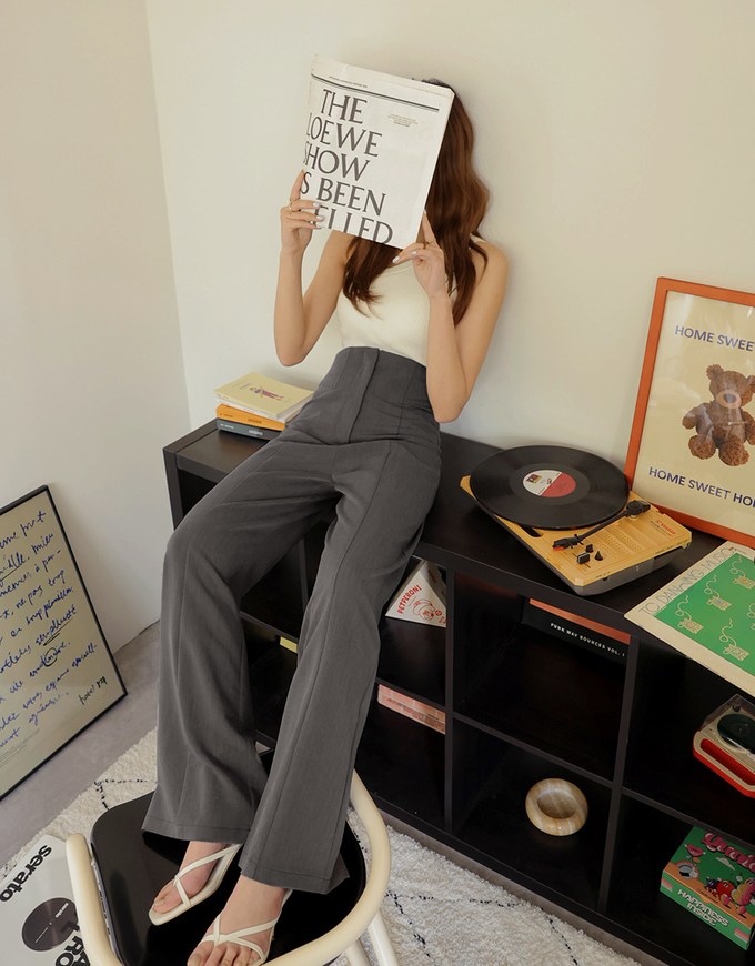 High Natural Waistline Suit Pants