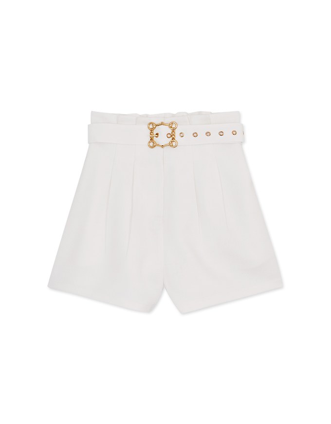 Paperbag Belted Wide Shorts