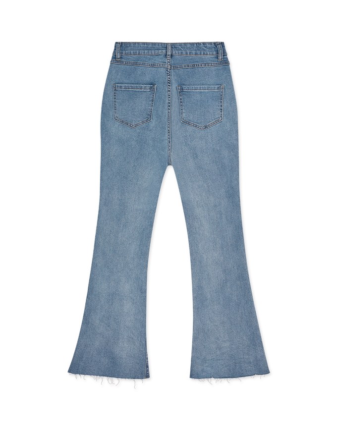 High Waisted Flare Denim Jeans Pants