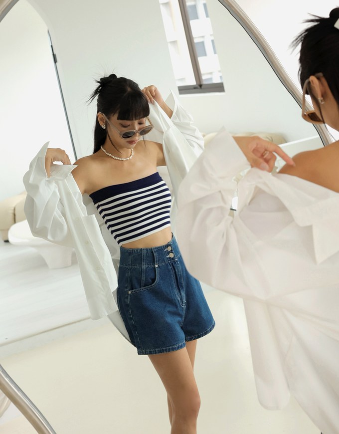 【Den!m LITE】Perfect Waistline Denim SHORTS Lightweigth Fabric Extra High Waisted Slimming Jeans Skirt DNA