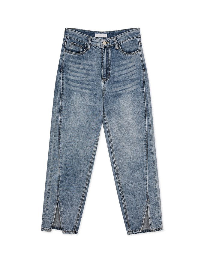 Casual Slit Straight Denim Jeans Pants