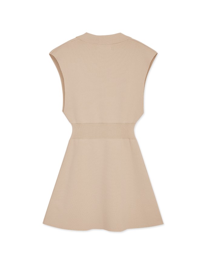 Lapel Collar Knit Vest Mini Dress