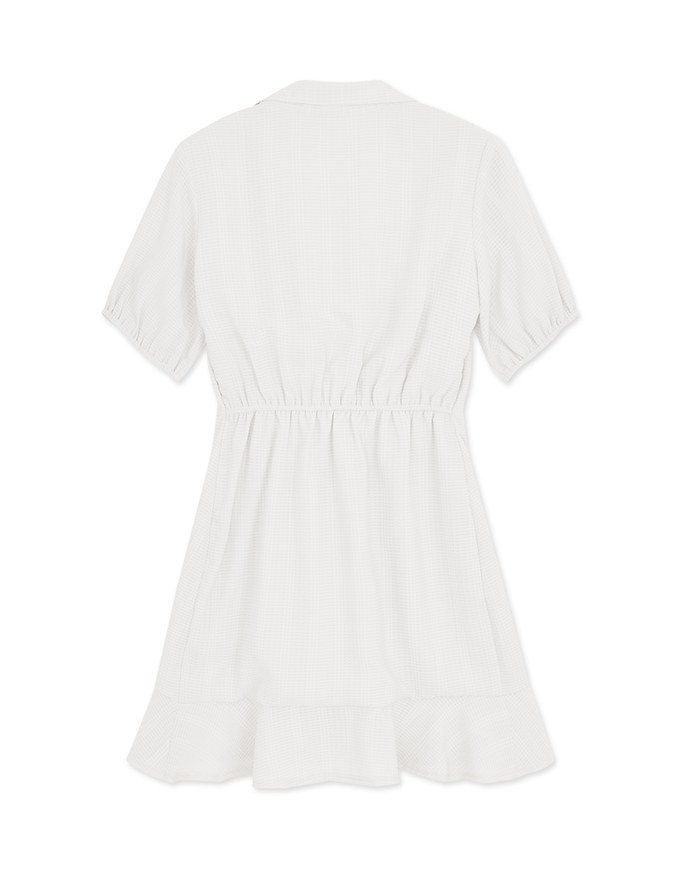 Diagonal Button Fishtail Mini Dress