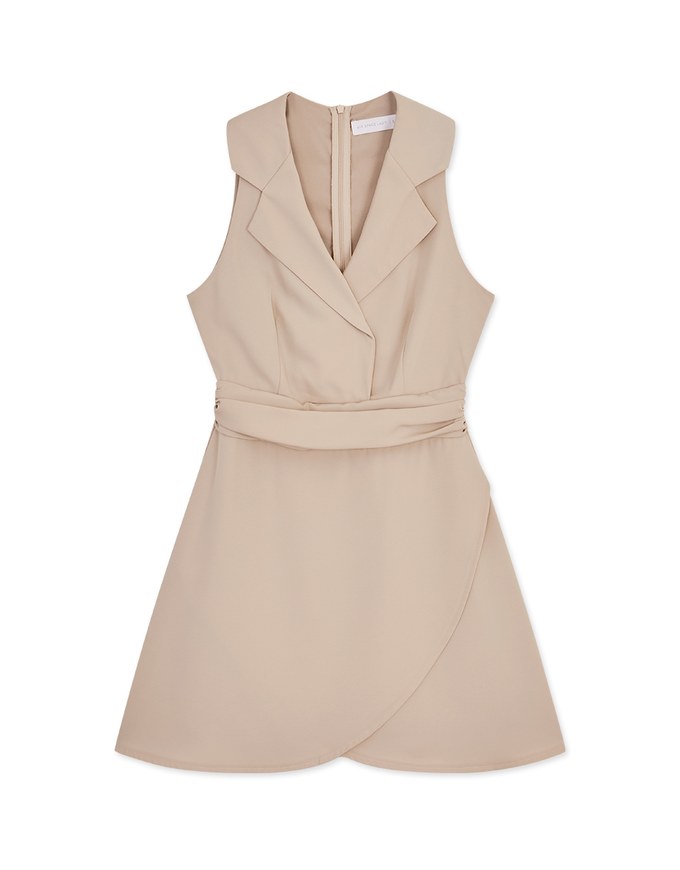Edgy Open Collar Mini Dress