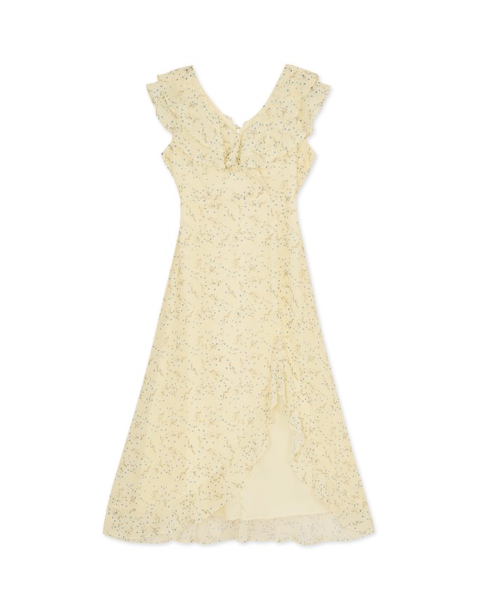 Romantic Irregular Hem Floral Maxi Dress