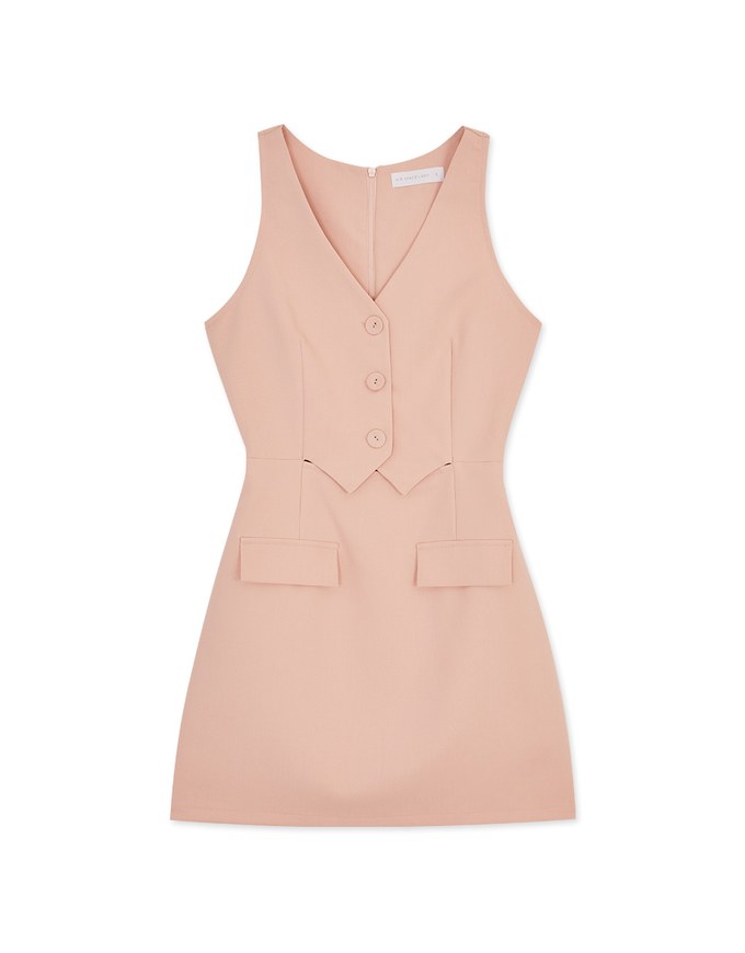 Edgy Smart V Neck Mini Dress