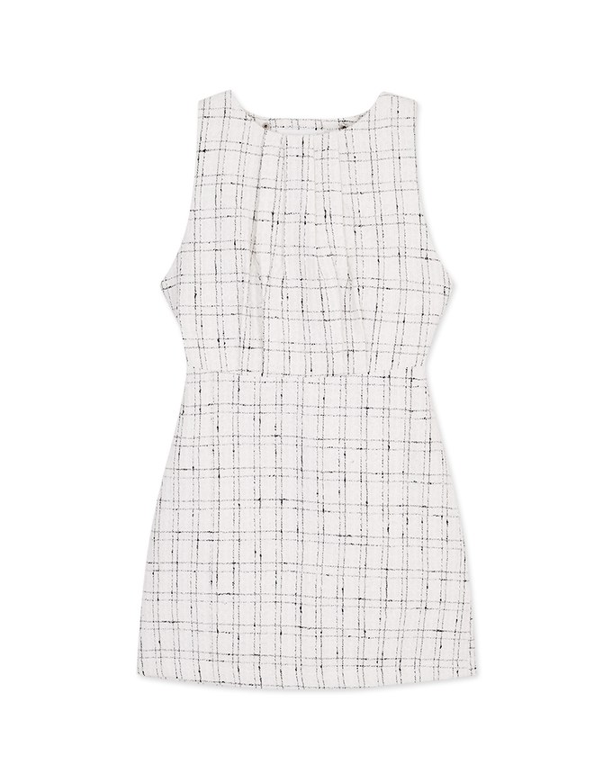 Plaid Back Hollow Mini Dress
