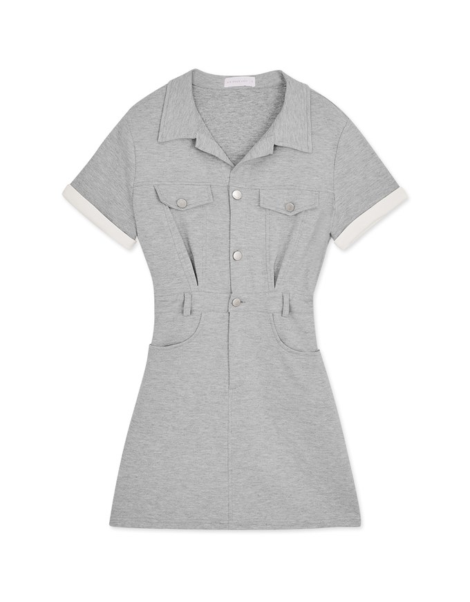 Workwear Lapel Mini Dress