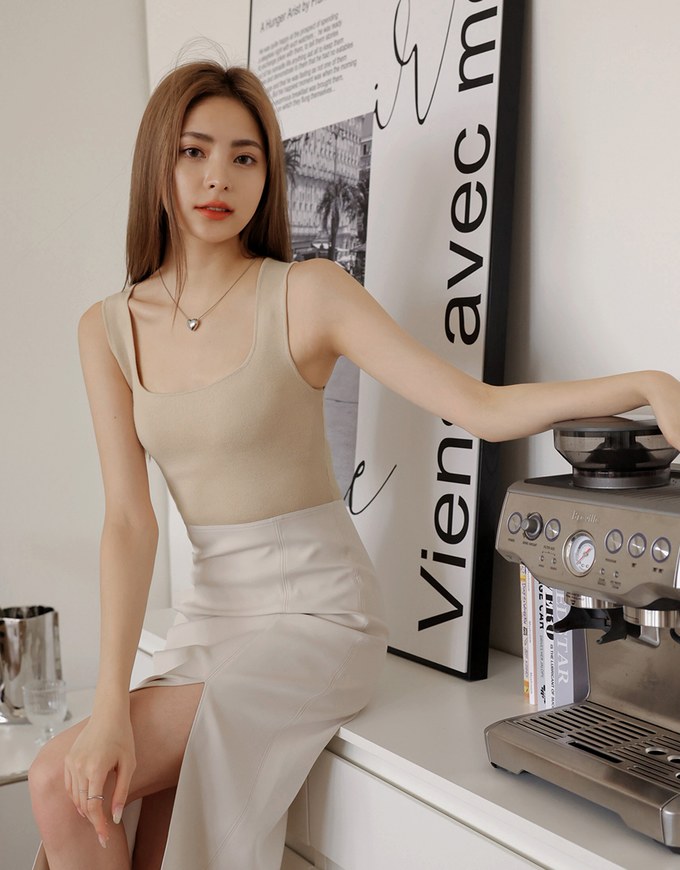 Spliced Slit Tank Maxi Dress