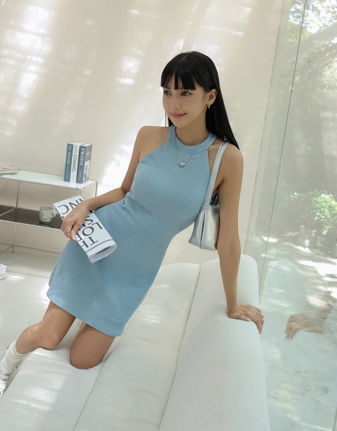 Halter Bodycon Mini Dress (With Padding)