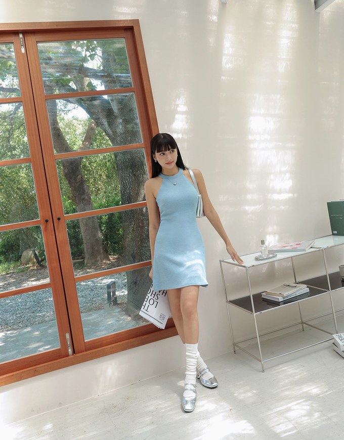 Halter Bodycon Mini Dress (With Padding)