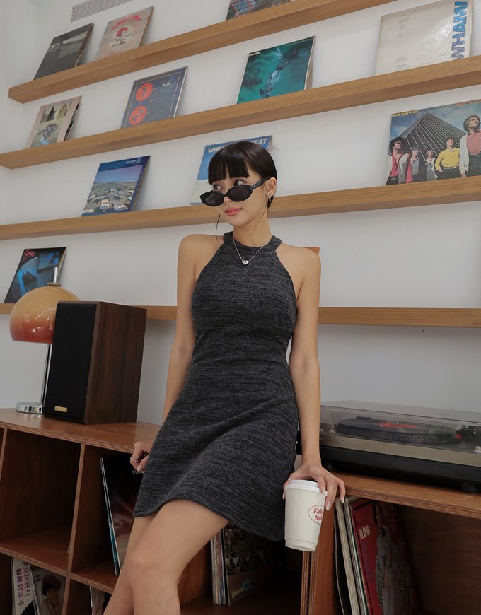 Halter Bodycon Mini Dress (With Padding)