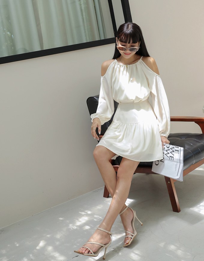 Sweet Sultry Shuolder Cut Out Mini Dress