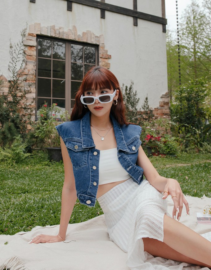 Casual Chic Denim Jeans Vest