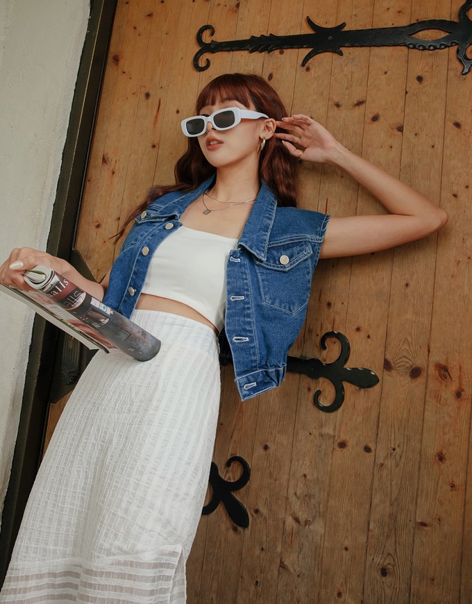 Casual Chic Denim Jeans Vest