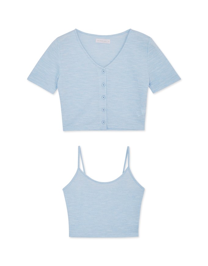 Two Piece Knit Short Sleeve Top