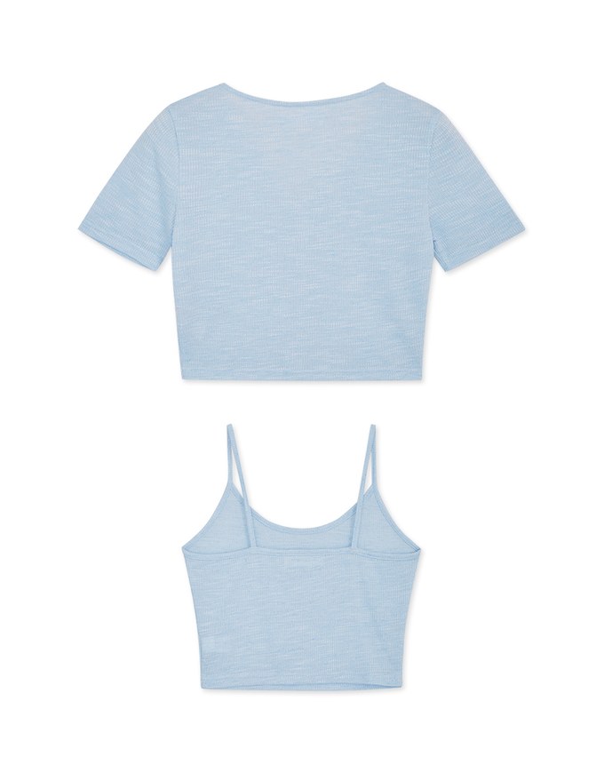Two Piece Knit Short Sleeve Top