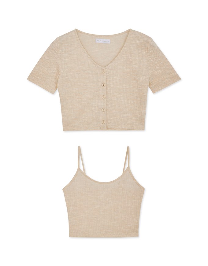 Two Piece Knit Short Sleeve Top