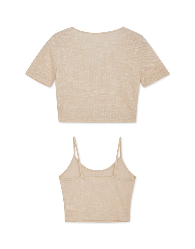 Two Piece Knit Short Sleeve Top
