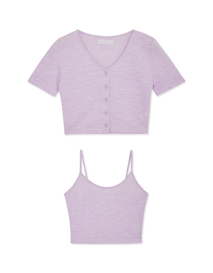 Two Piece Knit Short Sleeve Top