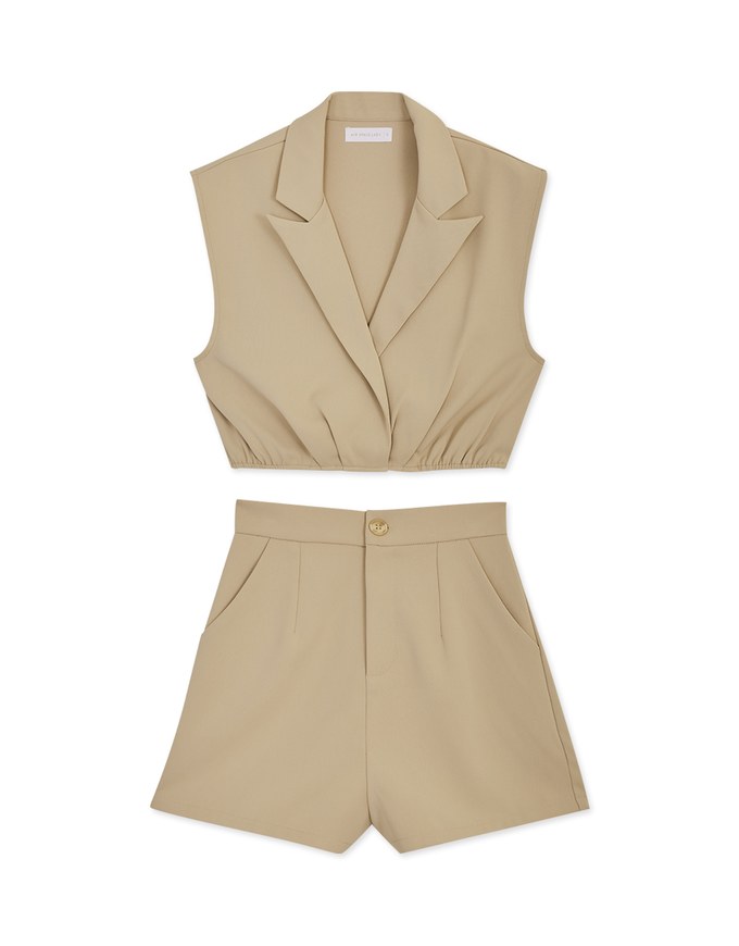 Edgy Lapel Suit Vest Set