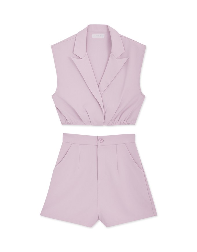 Edgy Lapel Suit Vest Set