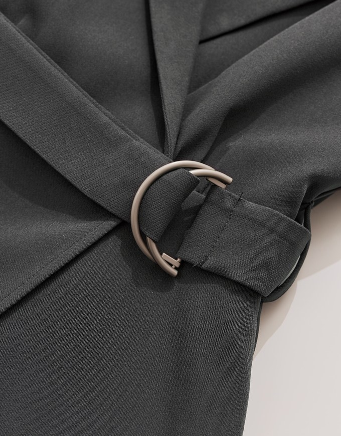 Edgy Smart Lapel Playsuit (With Belt)