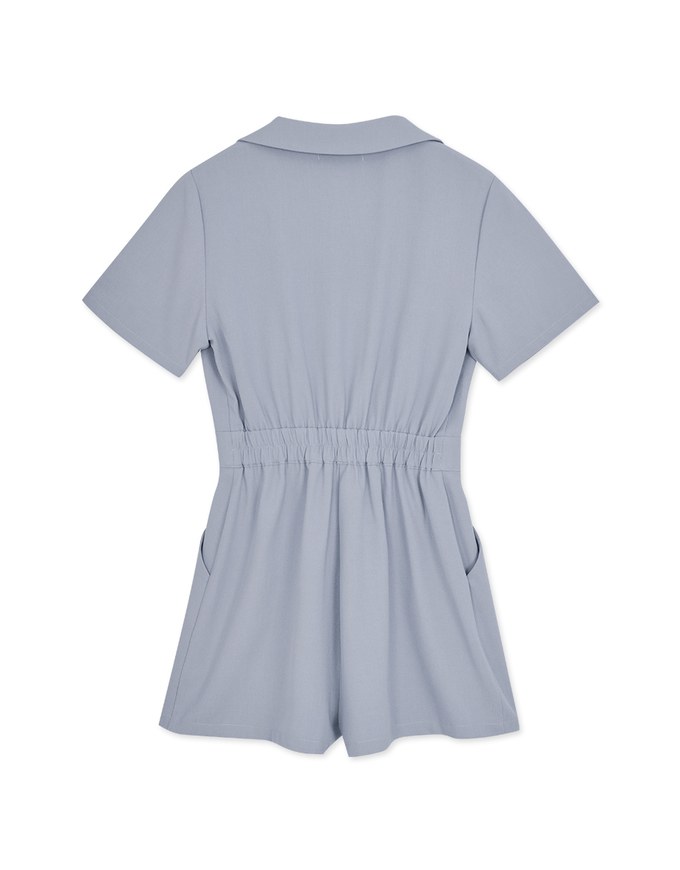 Edgy Smart Lapel Buttoned Playsuit
