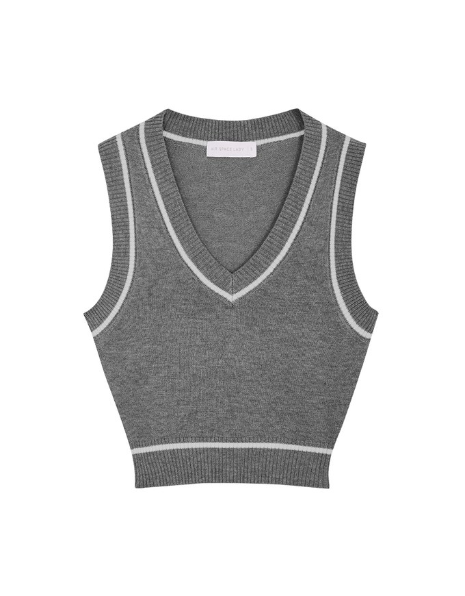 Preppy Crop Knit Tank Top