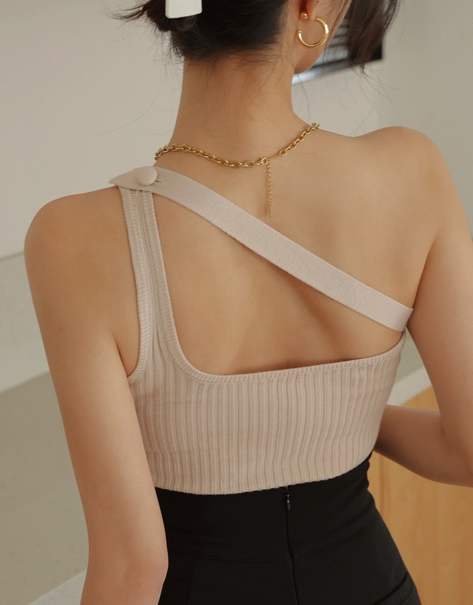 3way One Shoulder Knit Top