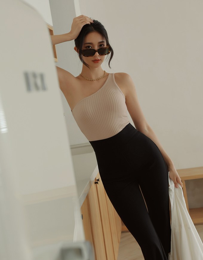 3way One Shoulder Knit Top