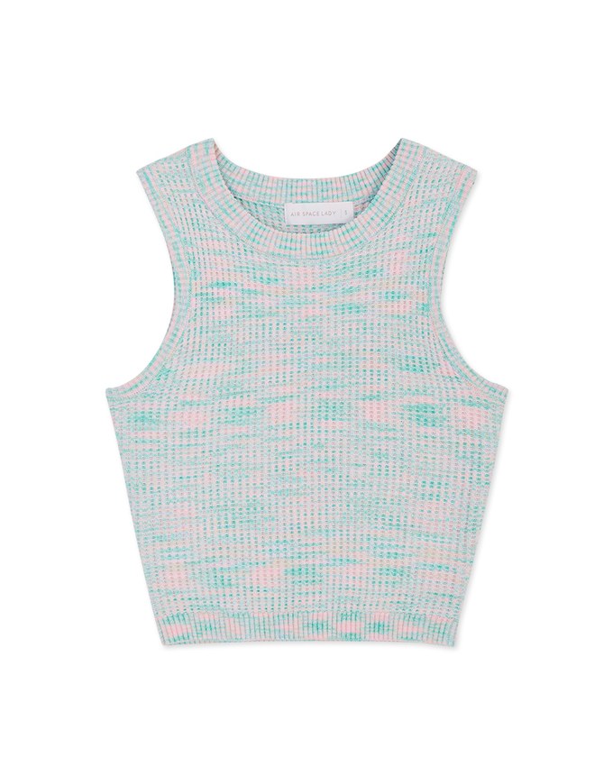 Mix Color Knit Fitted Tank Top