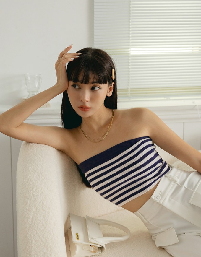 Striped Knit Tube Top